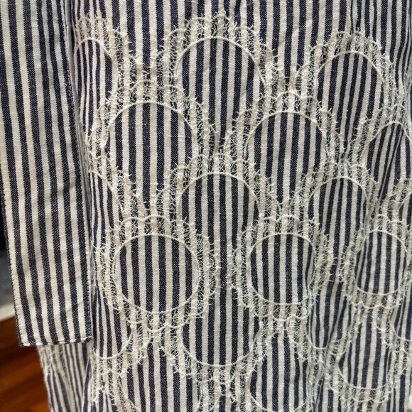 Anthropologie Maeve Short-Sleeve Embroidered Shirt Dress, Petite Medium - Picture 5 of 13